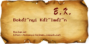 Bokányi Kálmán névjegykártya